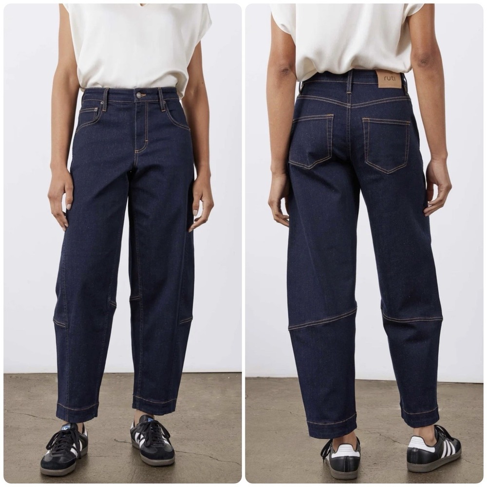 Ruti The Ultimate Barrel Leg Jeans 2.0 Nyx Dark Blue Wash Size 8 Luxe Modernism